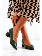 Kožené Lodičky V zelené Marilyn model 21573075 - Boto