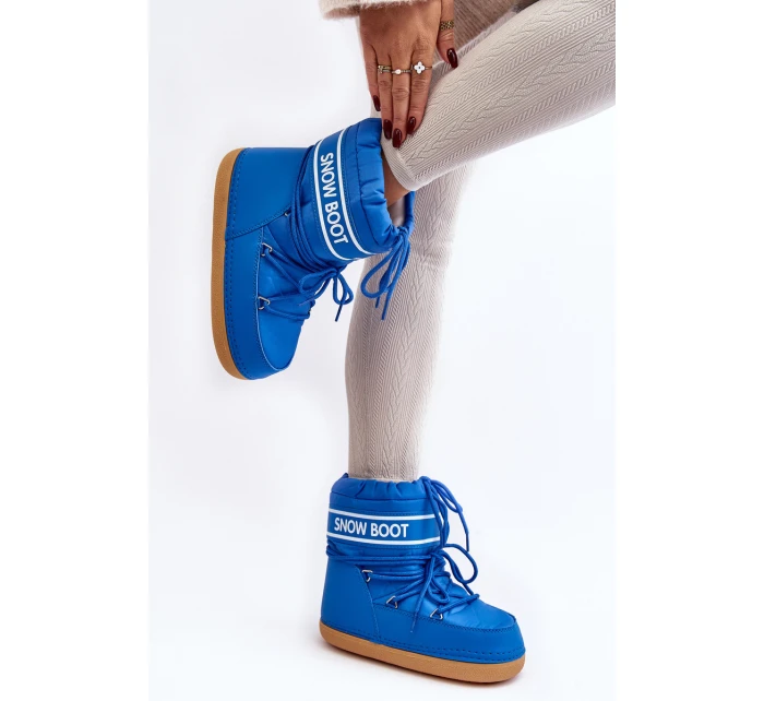 Dámské vázané sněhové boty modré model 21642407 - Boto Dámské vázané sněhové boty modré model 21642407 - Boto