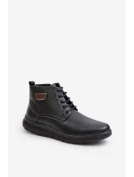 Pánské zateplené boty na zip šněrovací černé model 21678278 - EVENTO