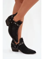 Dámské kotníkové boty s výřezy a pásky Černé model 21919559 - Boto Dámské kotníkové boty s výřezy a pásky Černé model 21919559 - Boto
