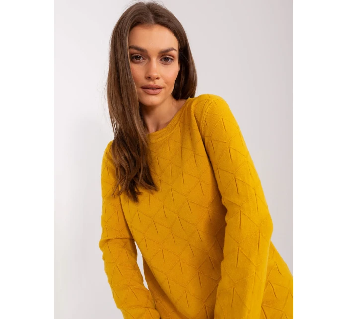 Sweter AT SW model 18884818 ciemny żółty - FPrice Sweter AT SW model 18884818 ciemny żółty - FPrice