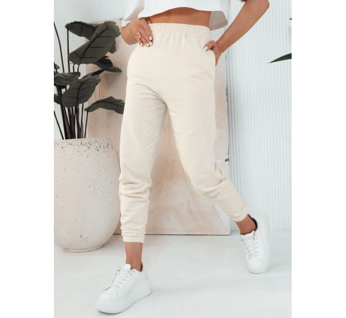 SWAN krémové dámské tepláky FashionStreet UY2086 SWAN krémové dámské tepláky FashionStreet UY2086