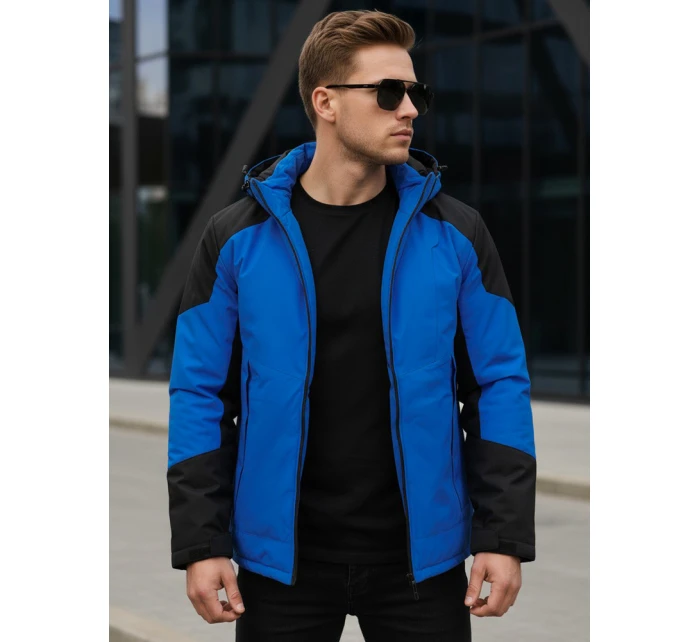 Pánská zimní bunda s kapucí modrá FashionStreet TX5122