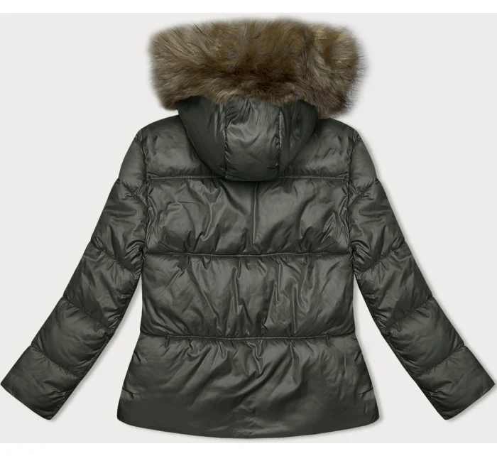 Dámská bunda v army barvě se střihem bubliny S'west (B8190-11)