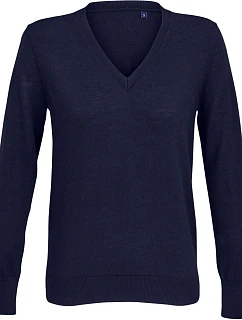 Women Dámský svetr s výstřihem do V night blue model 22500693 - NEOBLU