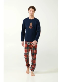 Vamp - Vánoční pánské pyžamo ve skotském tartanu 21514 - Vamp