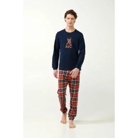 Vamp - Vánoční pánské pyžamo ve skotském tartanu 21514 - Vamp