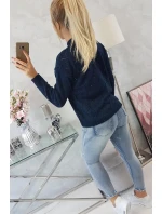 Svetr s polovičním rolákem a kosočtvercovým vzorem tmavě modrý Svetr s polovičním rolákem a kosočtvercovým vzorem tmavě modrý