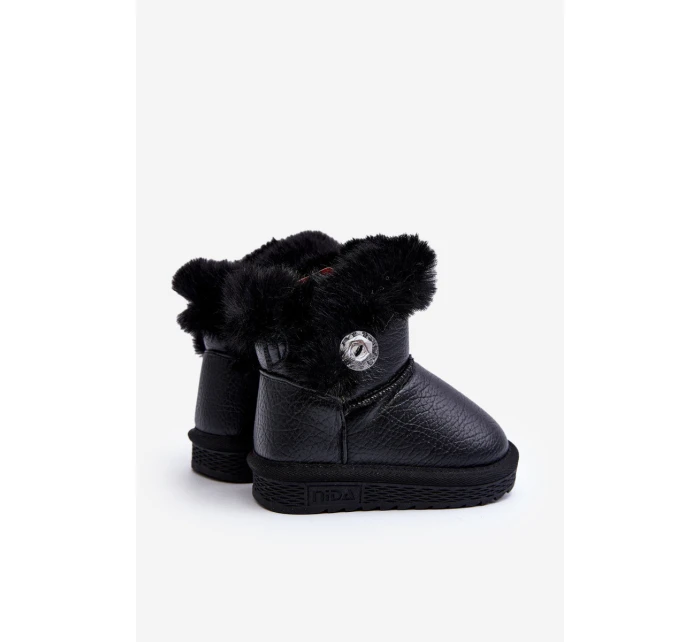 Zateplené sněhové boty s kožešinou černé model 21645826 - Boto