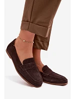 Mokasiny z Semiše Čokoládové model 22100814 - VINCEZA Mokasiny z Semiše Čokoládové model 22100814 - VINCEZA