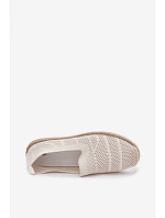 Dámské síťované espadrilles z textilu světle béžové Candessa Dámské síťované espadrilles z textilu světle béžové Candessa