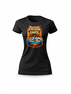 Dámské bavlněné tričko s potiskem - STRÁŽKYNĚ GAUČE - černé