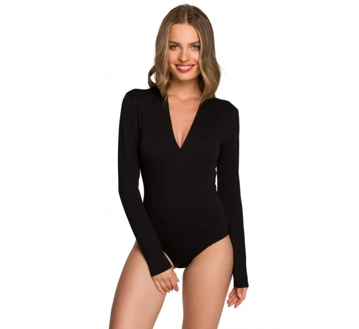 Dámské body s výstřihem do V S327 Tmavě hnědá - Stylove