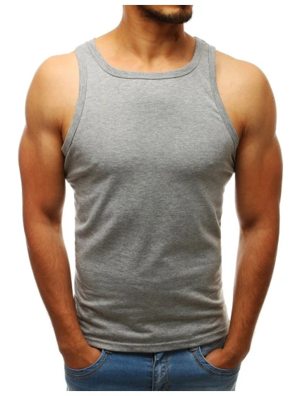 Pánské tílko bez potisku šedé model 21962221 - Dstreet