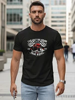 Pánské bavlněné tričko s potiskem automobilů černé FashionStreet NX5087R