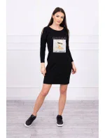 Šaty s potiskem Dream black Šaty s potiskem Dream black