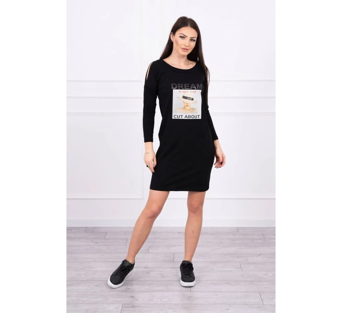 Šaty s potiskem Dream black Šaty s potiskem Dream black