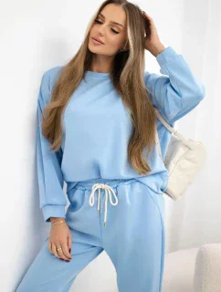 Viskózový komplet teplákové + kalhoty modrý