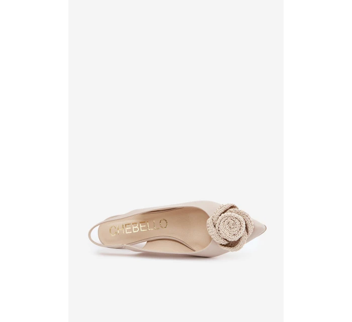 Kožené Elegantní Lodičky Na Podpatku Béžové model 21686772 - CheBello Kožené Elegantní Lodičky Na Podpatku Béžové model 21686772 - CheBello