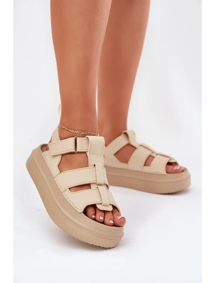 Dámské Sandály Na Platformě Béžové model 21696275 - Boto Dámské Sandály Na Platformě Béžové model 21696275 - Boto