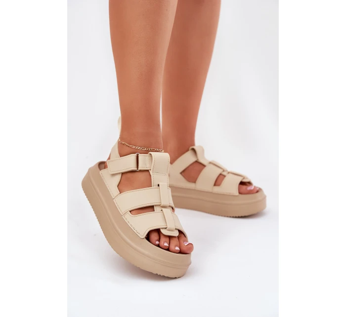 Dámské Sandály Na Platformě Béžové model 21696275 - Boto Dámské Sandály Na Platformě Béžové model 21696275 - Boto
