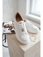 Kožené dámské tenisky na platformě s přezkou Vinceza 39973 Bílé Kožené dámské tenisky na platformě s přezkou Vinceza 39973 Bílé