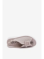 Kožené dámské sandály s ozdobným detailem šedé Deliva