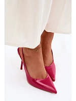 Lakované lodičky sandály z umělé kůže fuchsiové model 22122743 - Boto