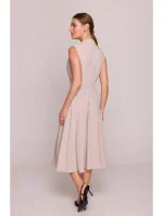 Košilové šaty ve střihu béžové model 21154751 - STYLOVE