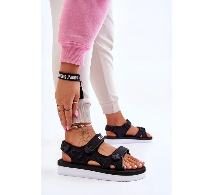 Dámské sportovní sandály na platformě Big Star LL274789 Černé Dámské sportovní sandály na platformě Big Star LL274789 Černé