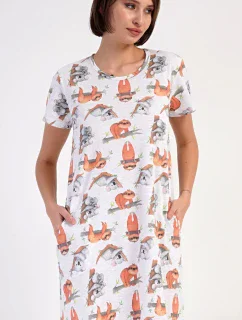 Dámské domácí šaty s krátkým rukávem Ospalci