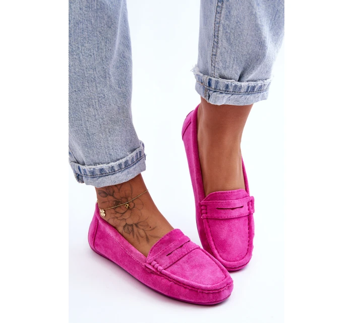 Dámské semišové mokasíny růžové model 21625584 - Boto