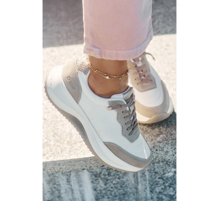 Dámské Semišové Tenisky Na Platformě Big Star RR274A344 HI-POLY SYSTEM Béžové Dámské Semišové Tenisky Na Platformě Big Star RR274A344 HI-POLY SYSTEM Béžové