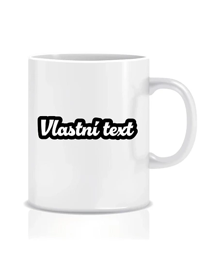 Personalizovaný klasický bílý keramický hrníček 300 ml s vlastním textem s obrysem Personalizovaný klasický bílý keramický hrníček 300 ml s vlastním textem s obrysem