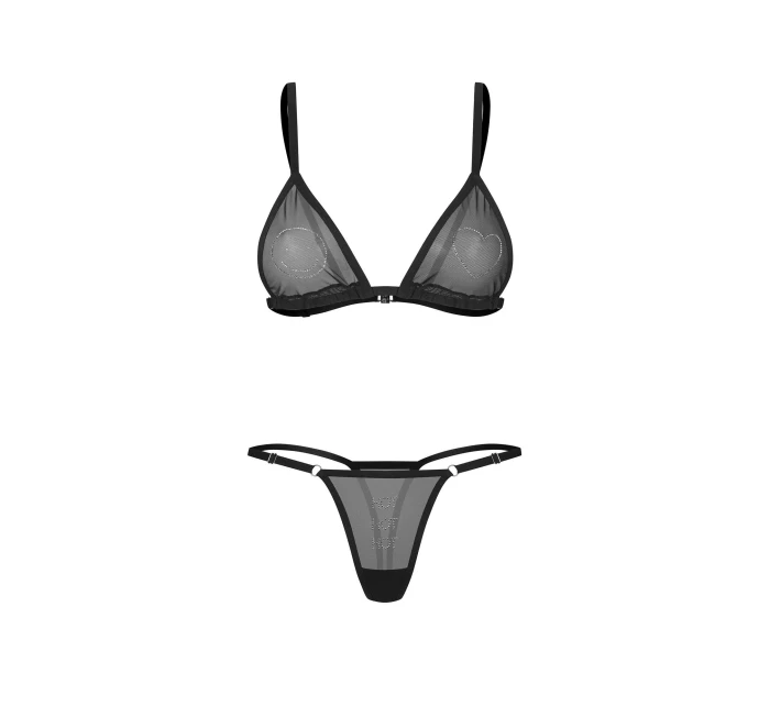 Dámský sexy set Wet Me 2-Pcs Set černý - Obsessive Dámský sexy set Wet Me 2-Pcs Set černý - Obsessive