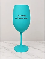 Na tyrkysová sklenice na víno 350 ml model 22540732 - Giftela Na tyrkysová sklenice na víno 350 ml model 22540732 - Giftela