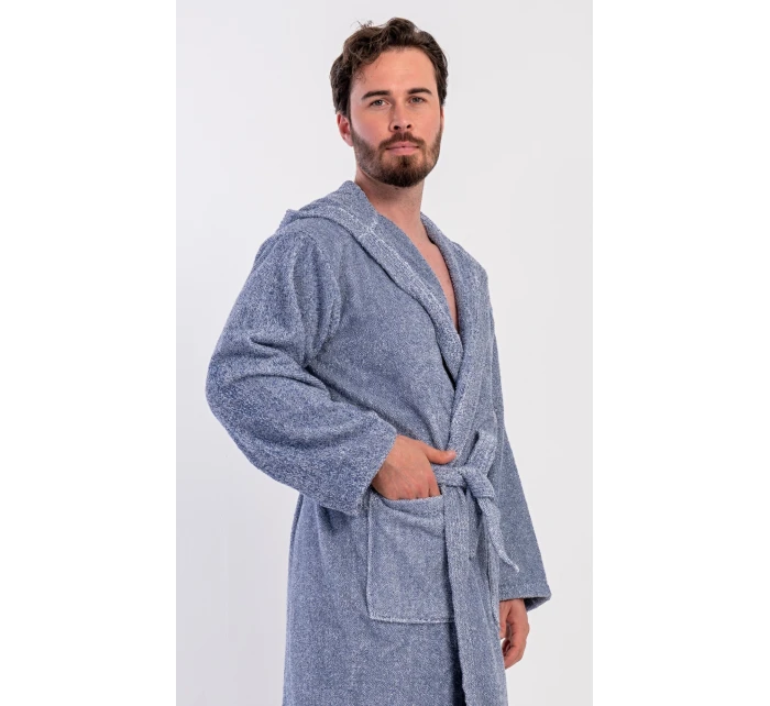 Pánský župan s kapucí model 21290628 - Vienetta MAN Pánský župan s kapucí model 21290628 - Vienetta MAN