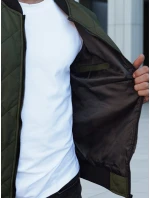 Pánská prošívaná bunda bomber zelená TX2216 Pánská prošívaná bunda bomber zelená TX2216