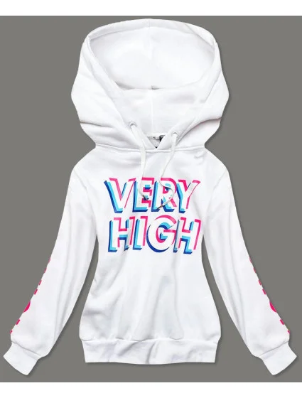 Bílá tepláková mikina s potiskem model 17117258 - J.STYLE