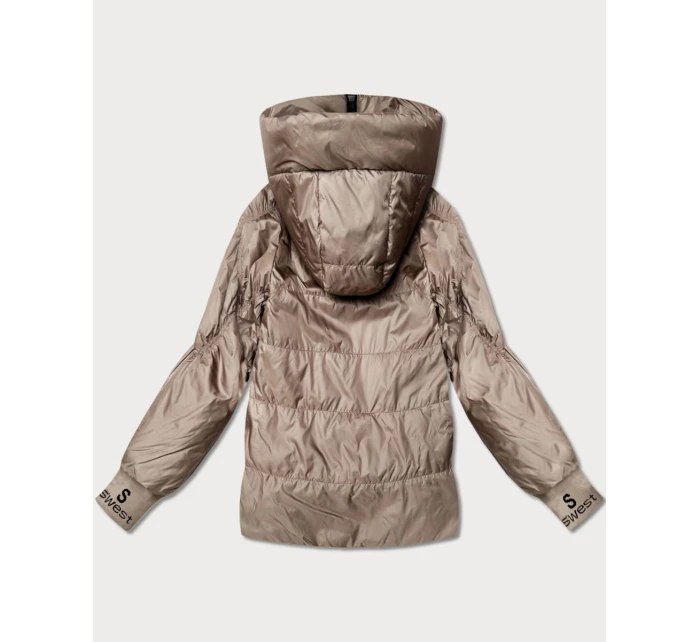 Damska kurtka ze ściągaczami Goodlookin beżowa (B8591-12)