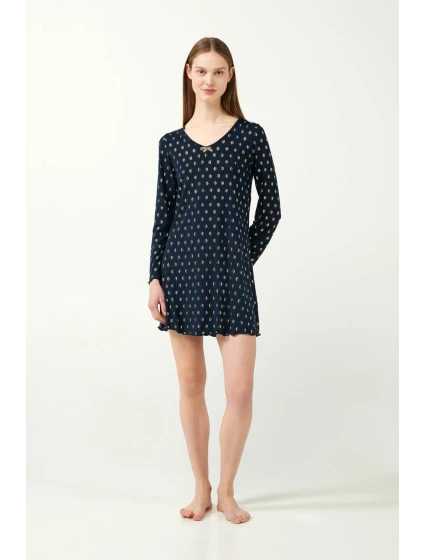 Vamp - Noční košilka s elegantním zlatým potiskem 21835 - Vamp Vamp - Noční košilka s elegantním zlatým potiskem 21835 - Vamp