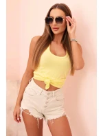 Dámská tílko z bavlny s kulatým výstřihem žlutá