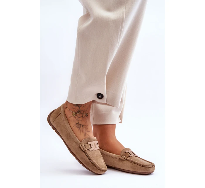 Dámské módní semišové mokasíny hnědé model 21625598 - Boto