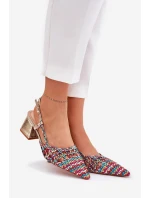 Sandály Na Podpatku S Pletením A Multikolor model 21689747 - Boto Sandály Na Podpatku S Pletením A Multikolor model 21689747 - Boto