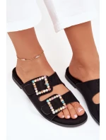 Sandály S Přezkami Na Ploché Podpatky Černé model 21705548 - Boto