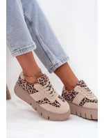 Semišové zateplené dámské tenisky na masivní platformě béžové model 21707642 - VINCEZA Semišové zateplené dámské tenisky na masivní platformě béžové model 21707642 - VINCEZA
