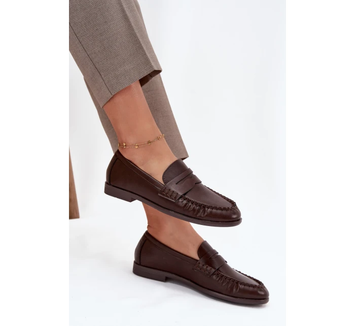 Dámské mokasíny z ekologické kůže hnědé model 21710055 - Boto