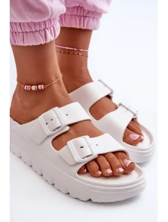 Dámské pěnové pantofle na platformě White Melorea