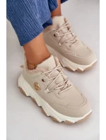 Zateplené Dámské Sportovní Boty Šněrovací Na Platformě Béžové Bialoa Zateplené Dámské Sportovní Boty Šněrovací Na Platformě Béžové Bialoa