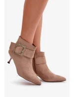 Dámské Kotníkové Boty Na Jehlovém Podpatku S Ozdobnou Přezkou Béžové Nirilis Dámské Kotníkové Boty Na Jehlovém Podpatku S Ozdobnou Přezkou Béžové Nirilis